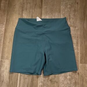 Women's Athletic High-Waisted Shorts in Teal